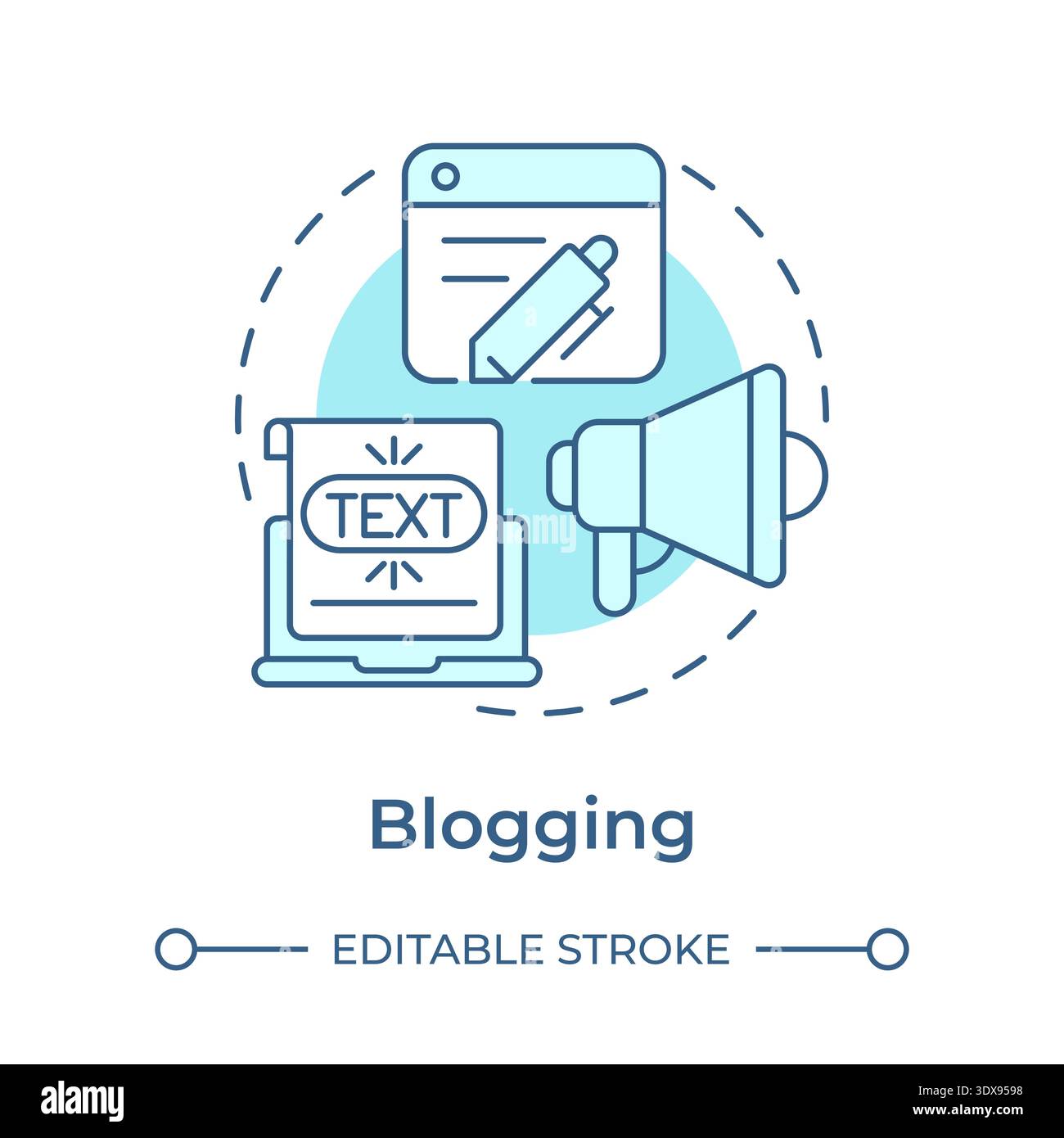 Blogging soft blue concept icon Stock Vector