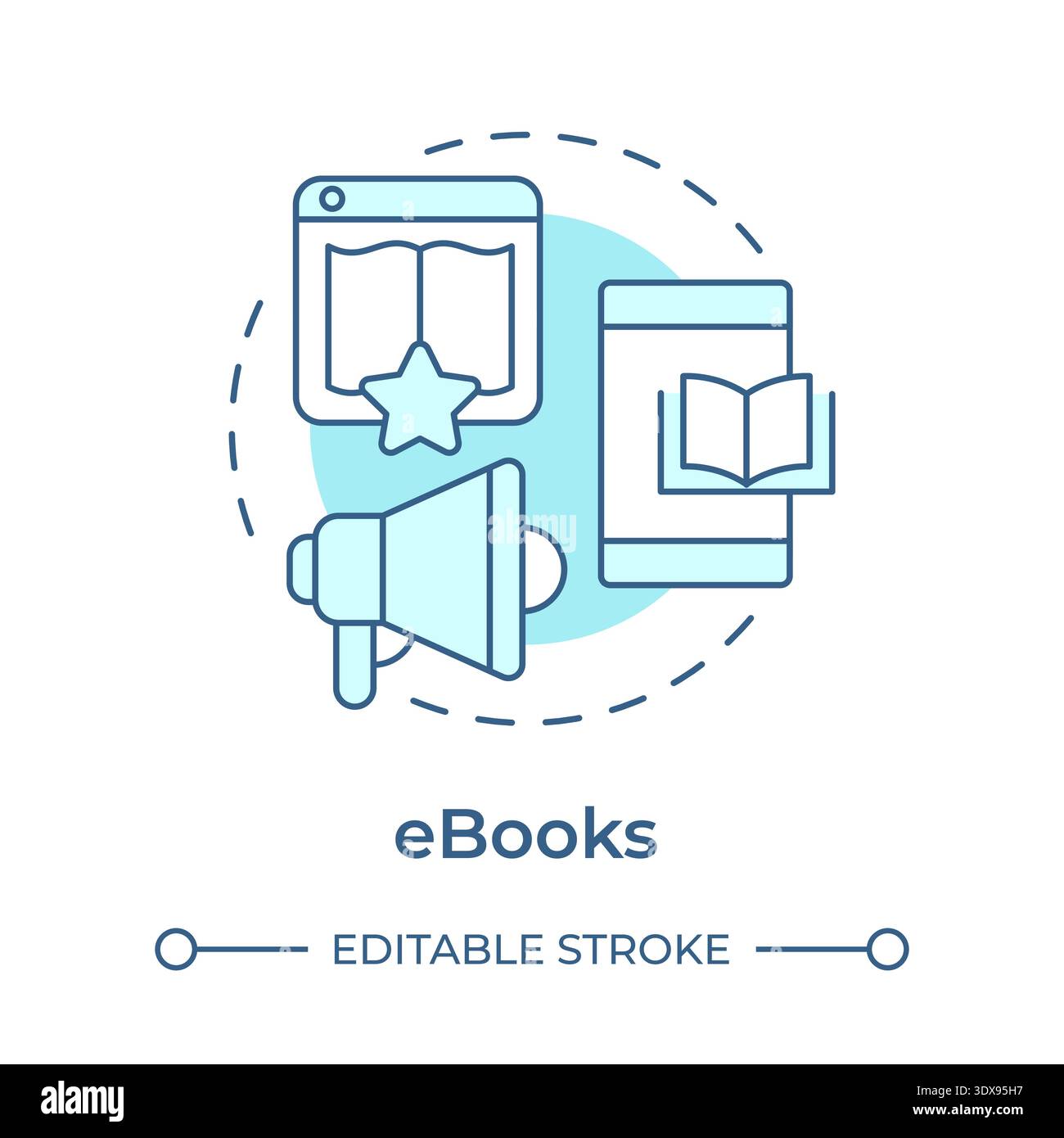 Ebooks soft blue concept icon Stock Vector