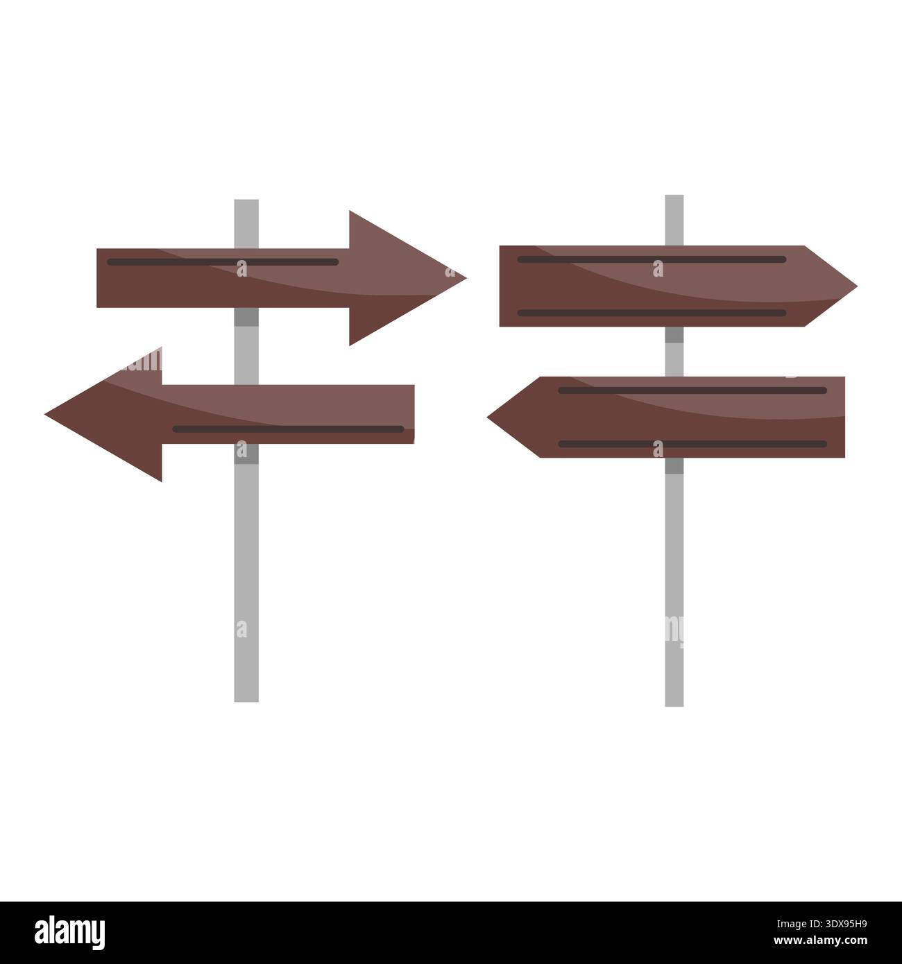 Professional wooden signposts. Directional information pointers ...