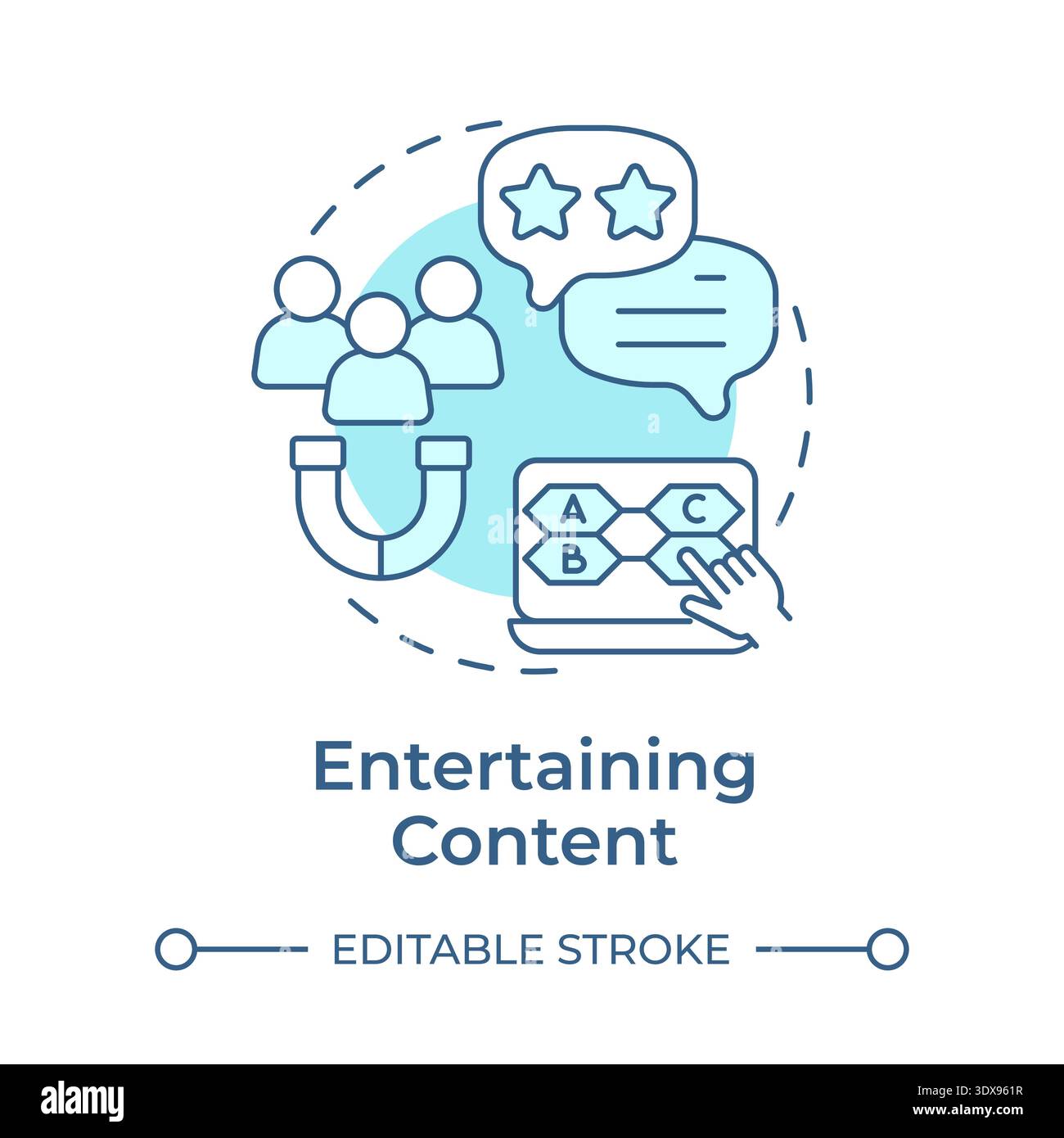 Entertaining content soft blue concept icon Stock Vector