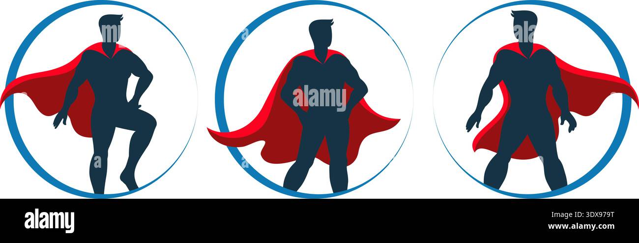 Superhero abstract logo set Stock Vector