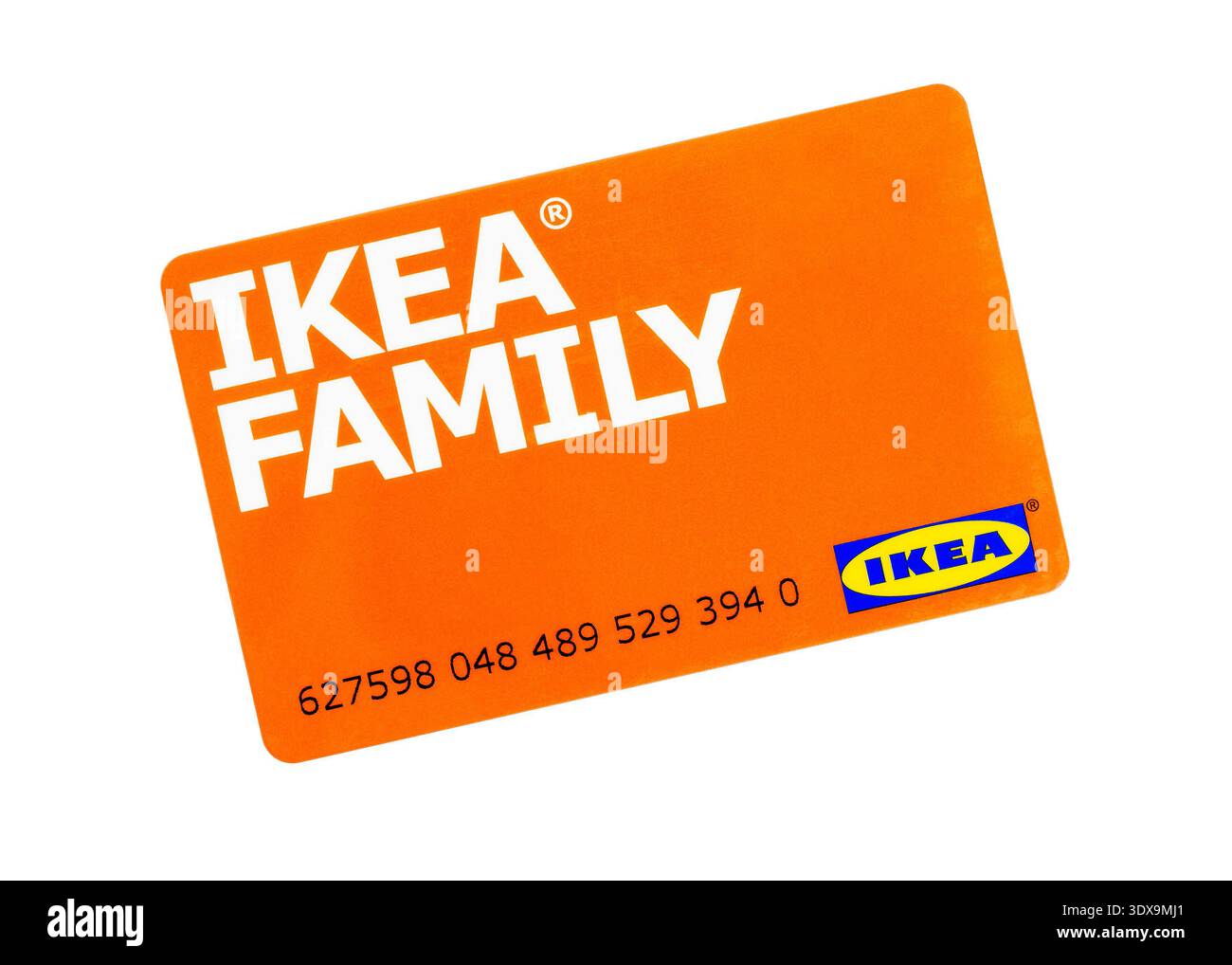 Ikea family loyalty card from the famous multinational furniture company Stock Photo