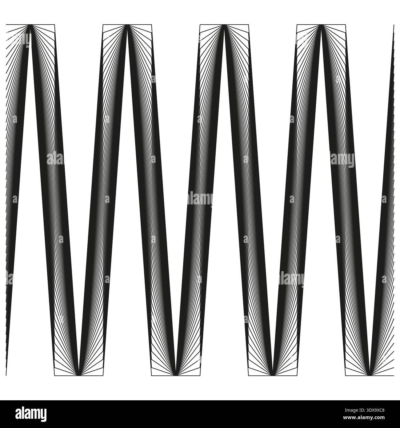 Professional zigzag patterns. Geometric linear illustrations. Professional Vector graphics. Professional linear movements. EPS 10. Stock Vector