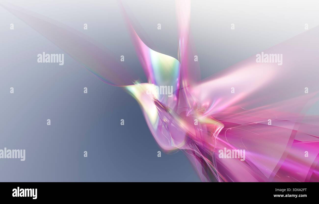 Abstract pink digital fractal light flowing background Stock Photo