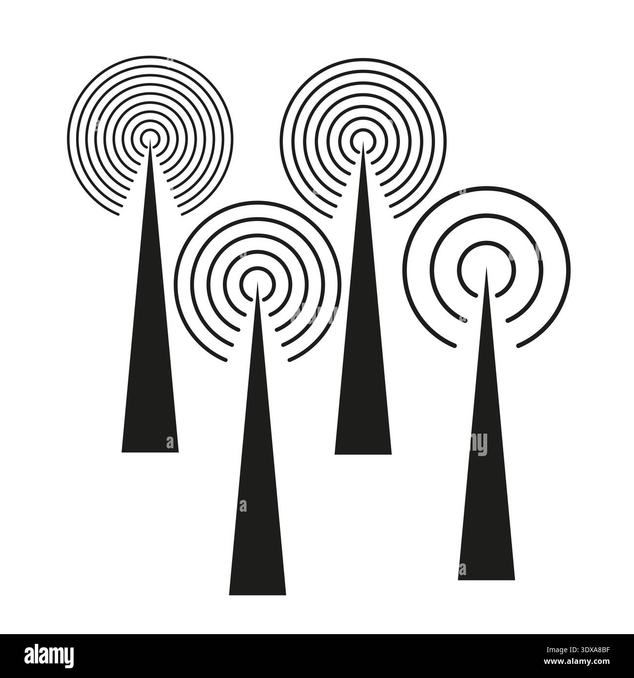 Tower signal icon. Radio antenna symbol. Wireless station Vector ...