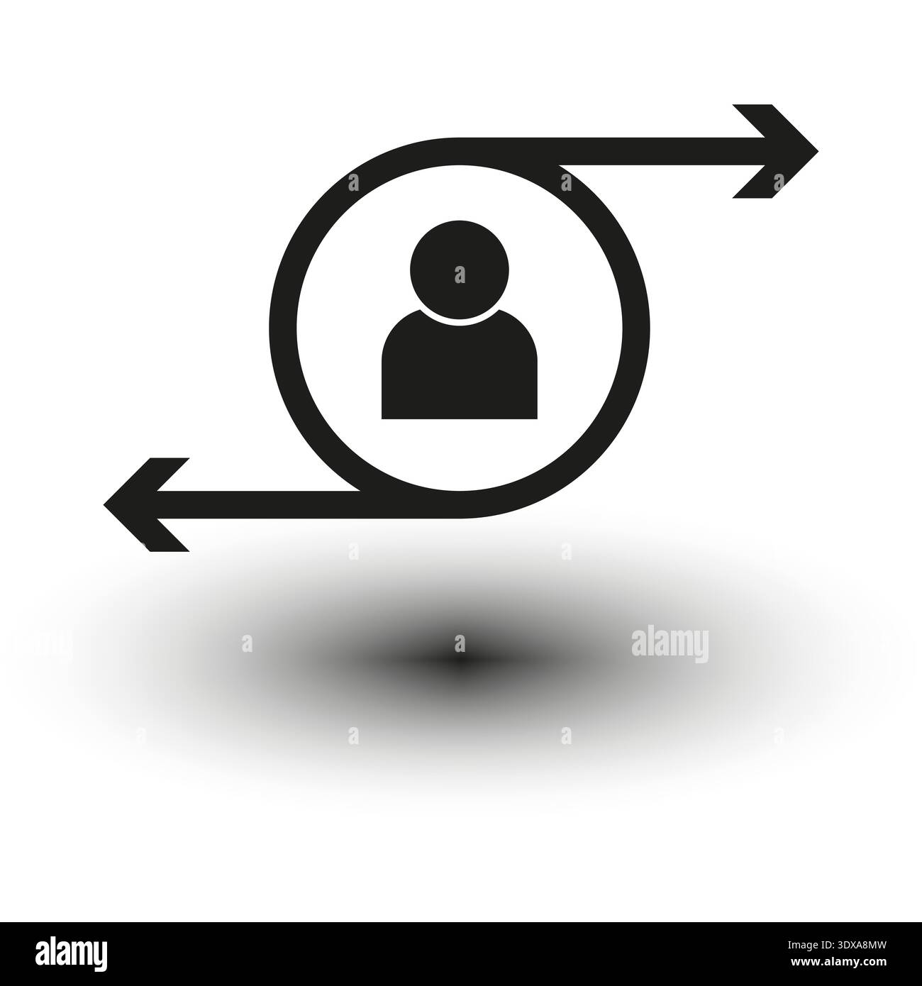 User cycle icon. Person refresh loop. Human reload Vector. Client return sign. EPS 10. Stock Vector