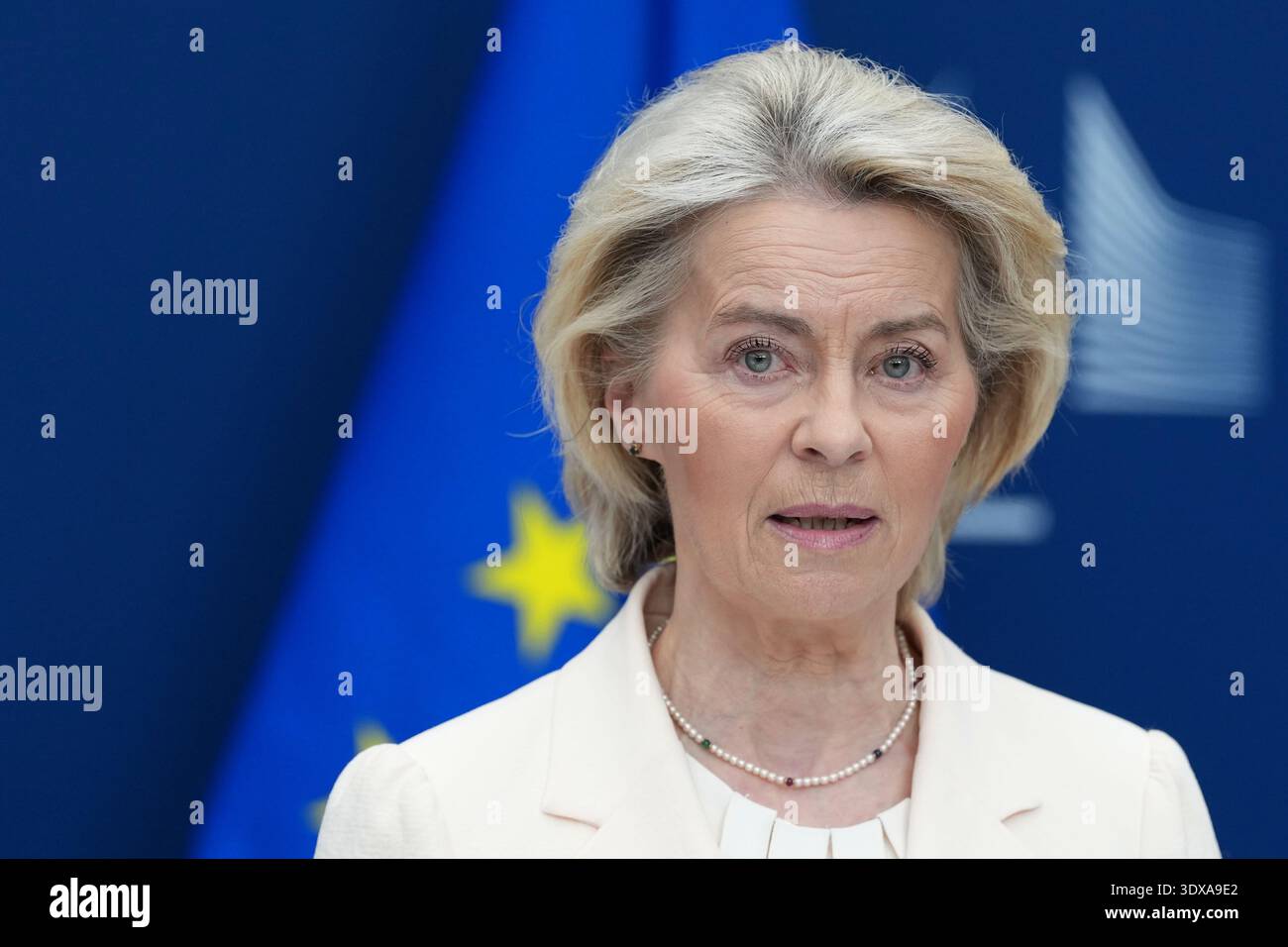 European Commission President Ursula von der Leyen at EU headquarters ...