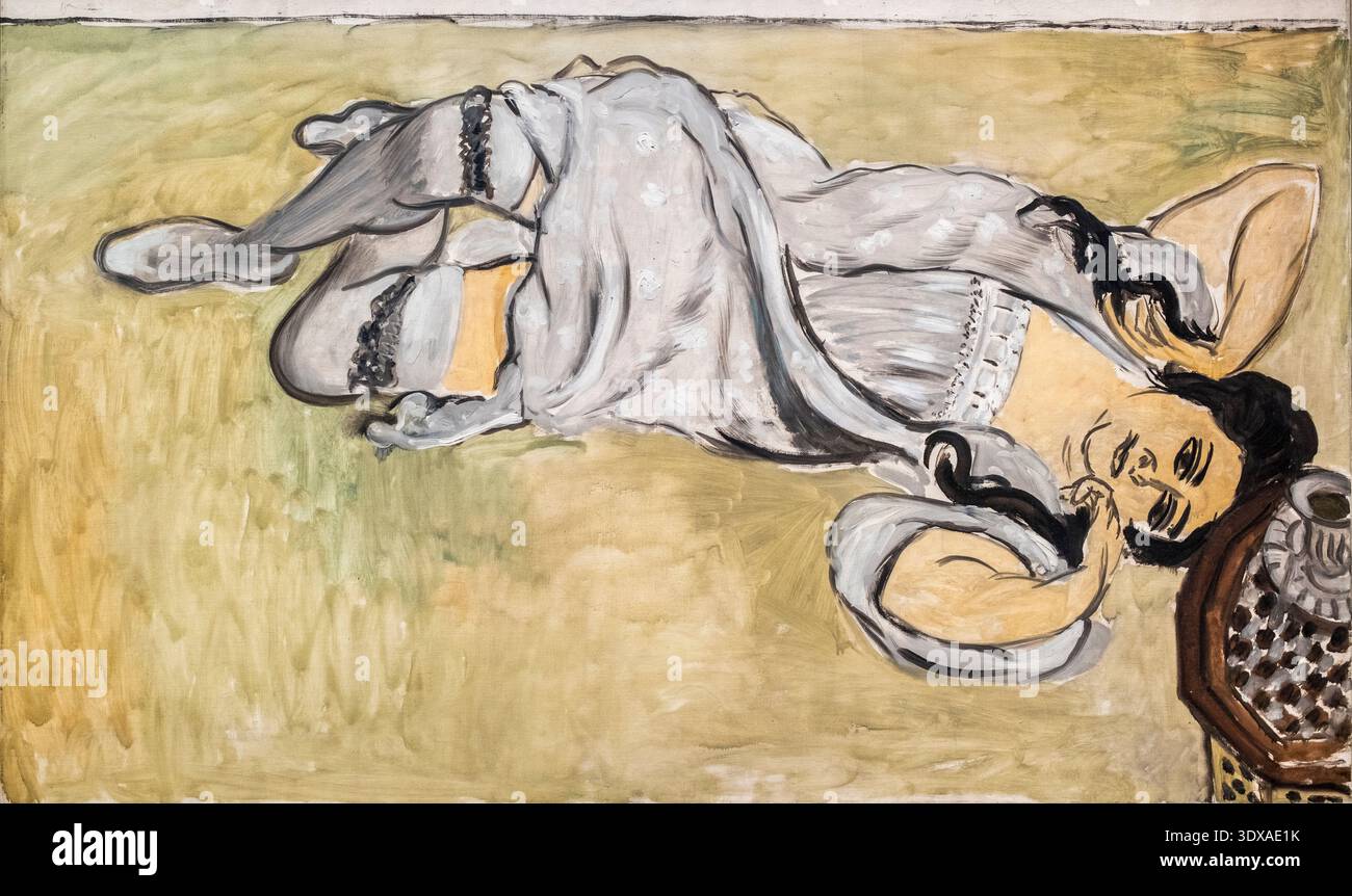 HENRI MATISSE. b 1869 - d 1954.Lorette a la tasse de cafe (Lorette with a cup of coffee) 1917.  Oil on canvas. Stock Photo