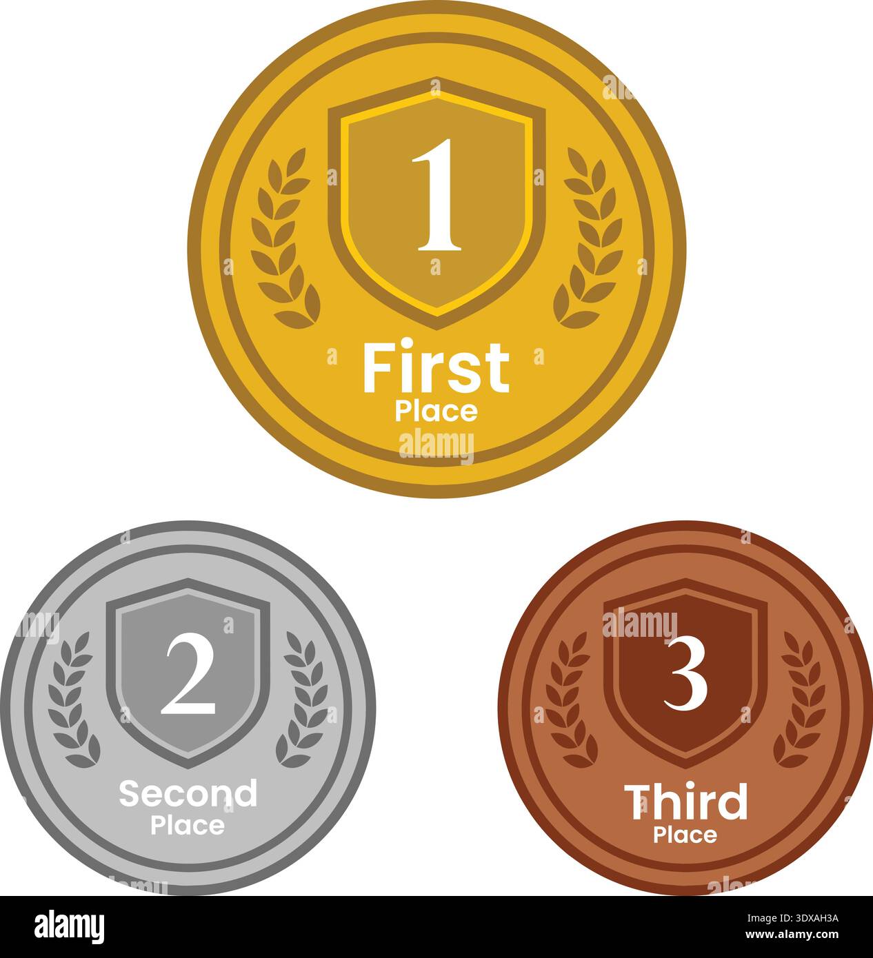 K*g様 弐等賞銅碑メダル　アンティークSecond-place bronze Second place medal Stock Vector Images - Alamy