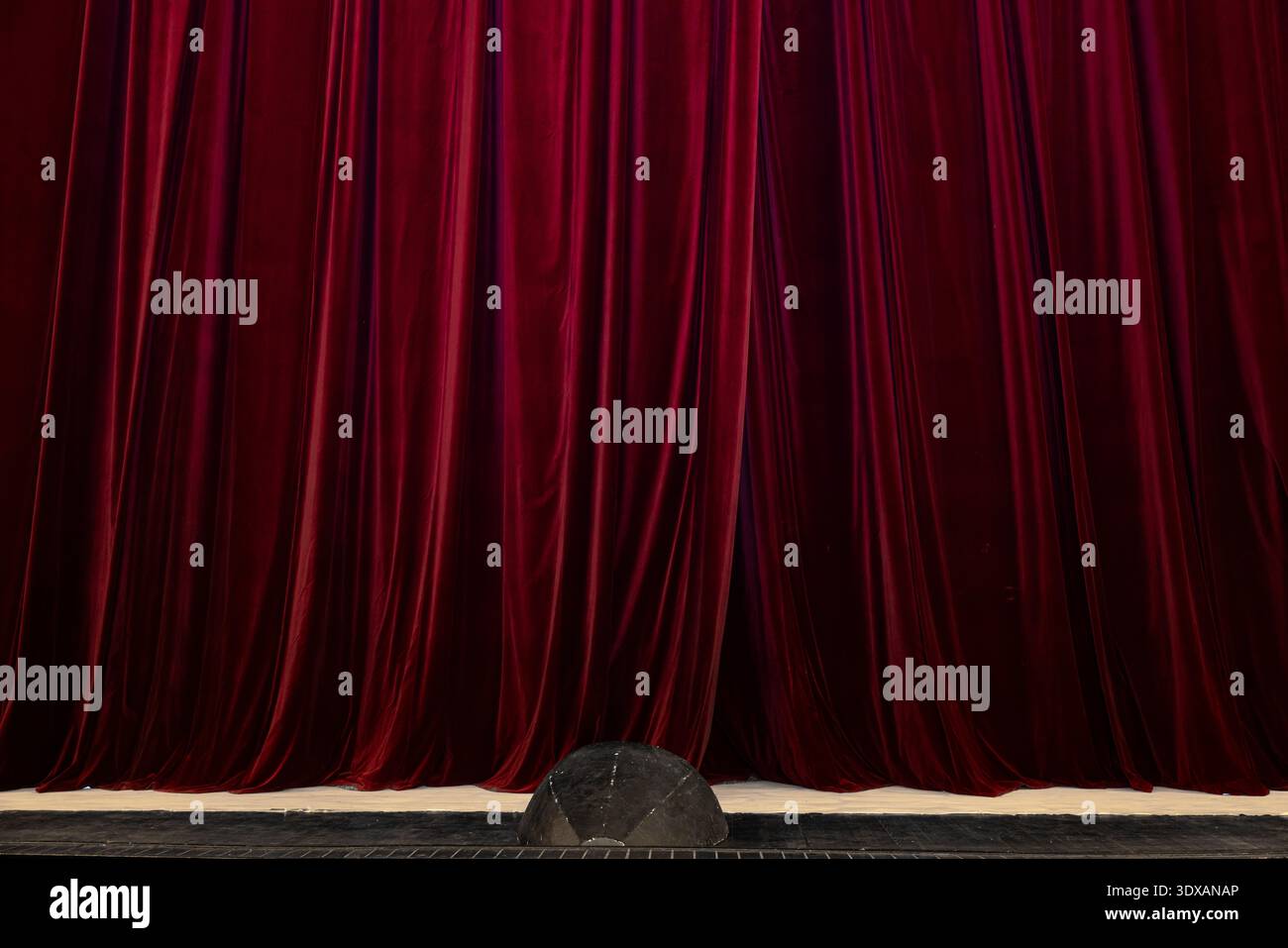 Vintage Prompter's Box on a Theater Stage in Front of Red Velvet ...
