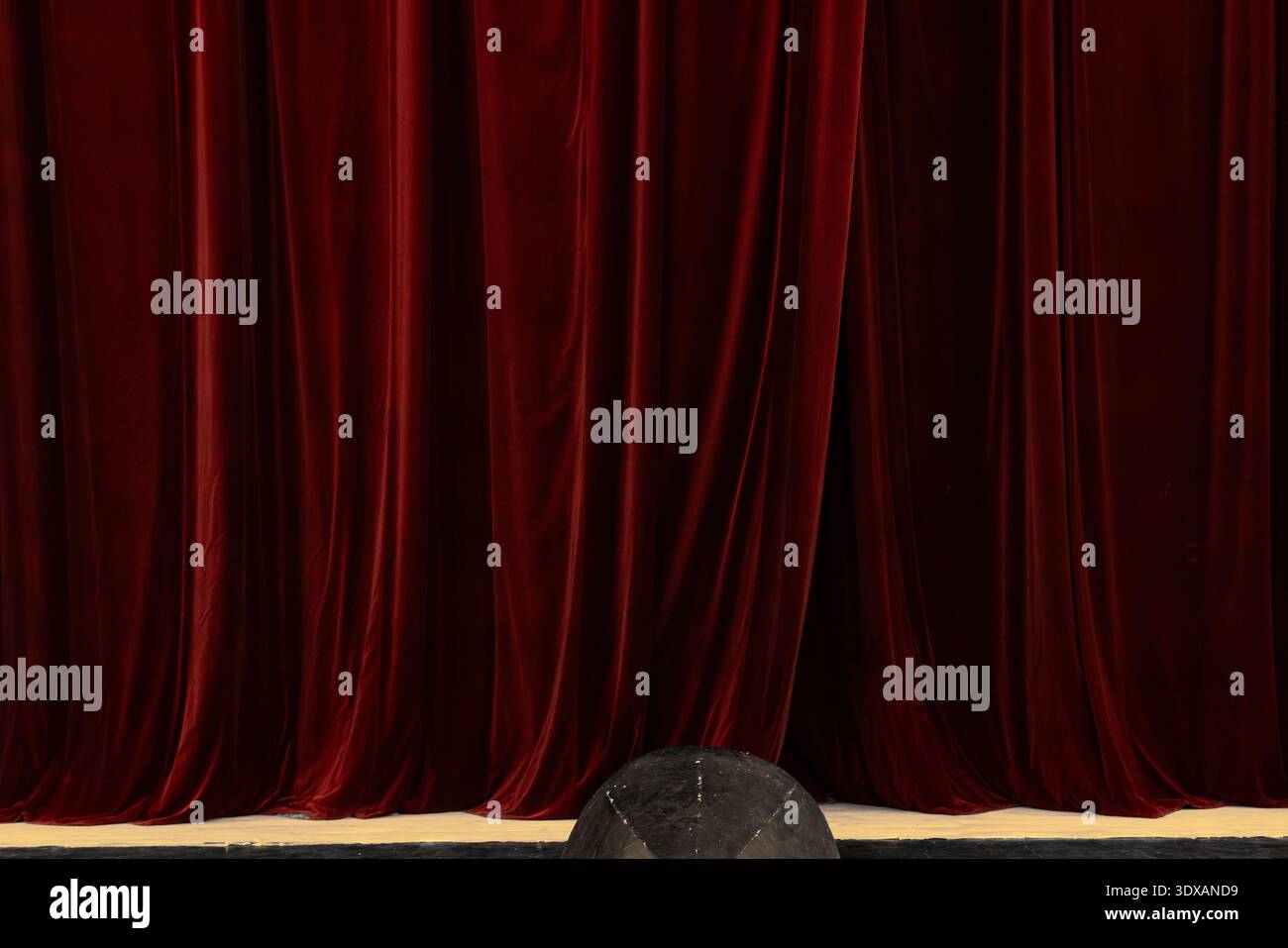 Vintage Prompter's Box on a Theater Stage in Front of Red Velvet ...