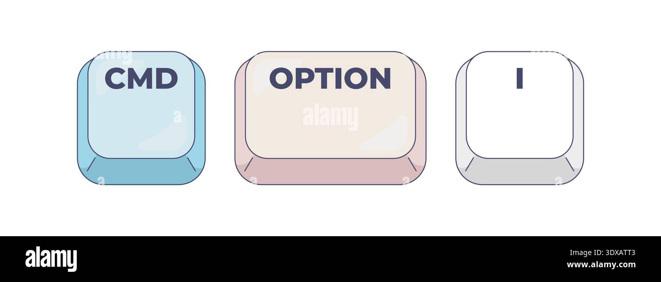 CMD Option I computer keyboard shortcut Stock Vector