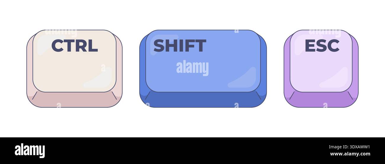 Ctrl Shift Esc computer keyboard shortcut Stock Vector
