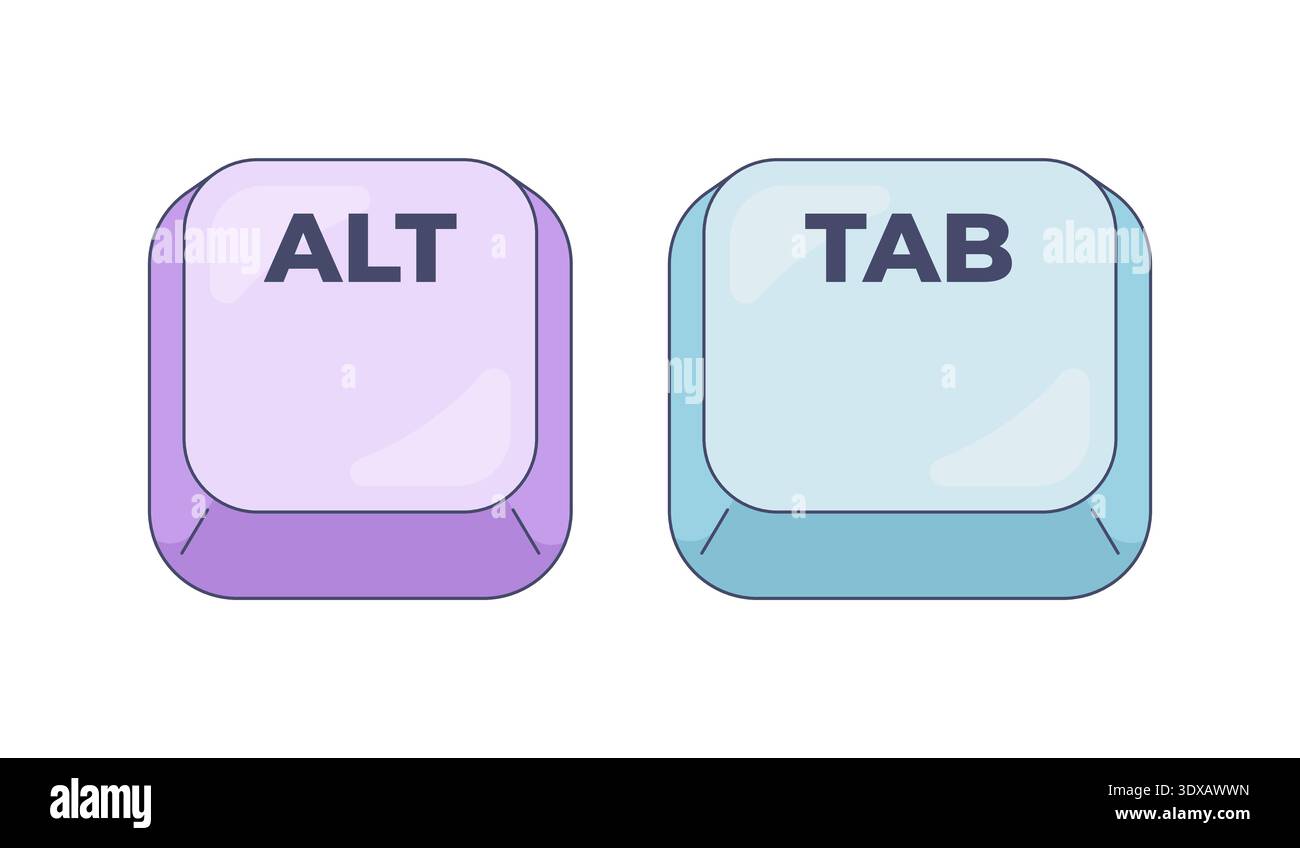 Alt Tab computer keyboard shortcut Stock Vector