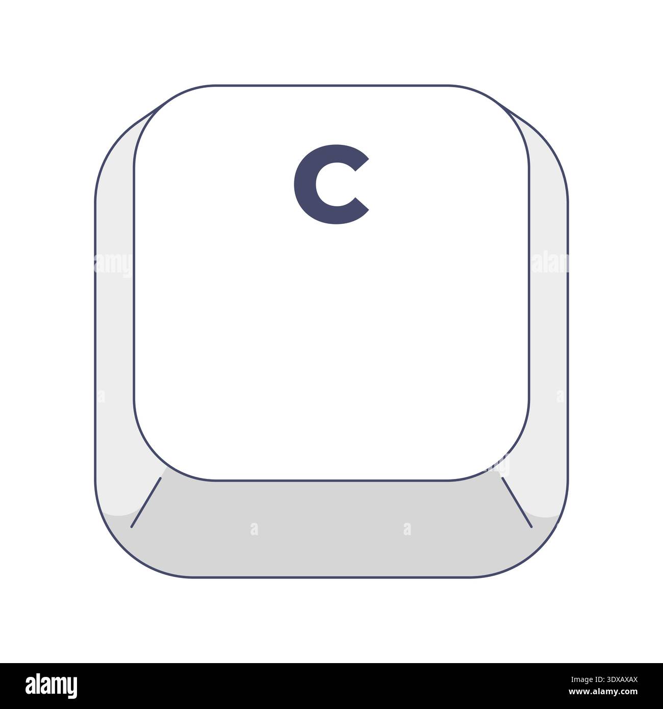 Single C letter modern keyboard key button Stock Vector