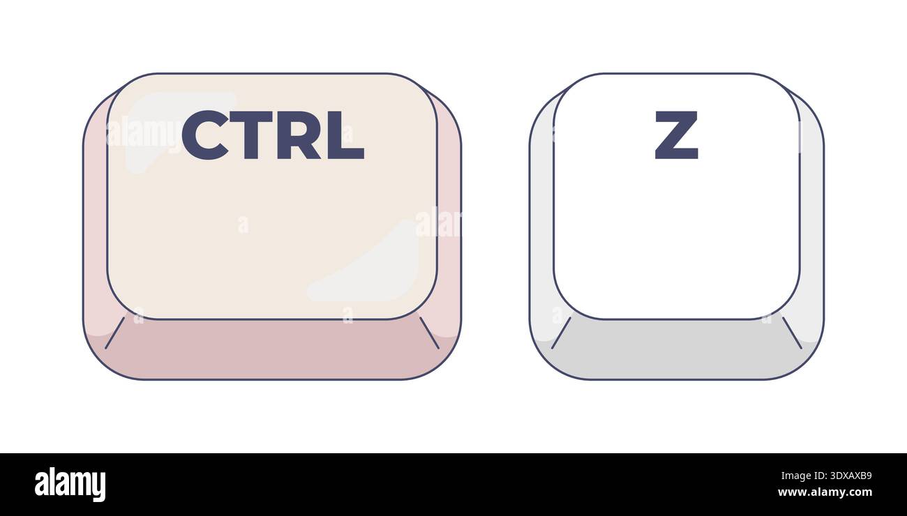 Ctrl Z letter computer keyboard shortcut Stock Vector