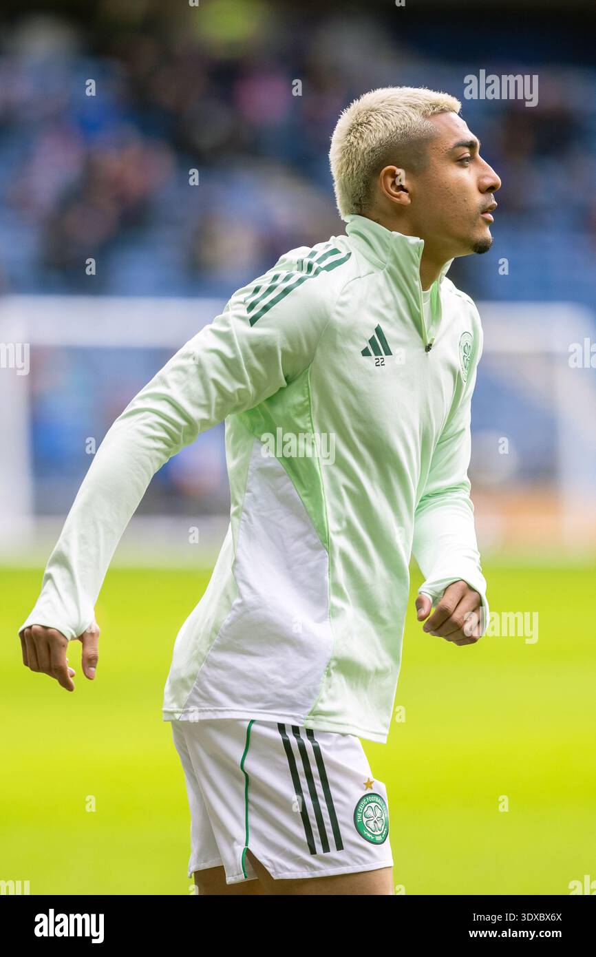 JULIAN ARAUJO, professional football player currently playing for Celtic FC, a football team based in Glasgow, playing in the Scottish Premier Div Stock Photo