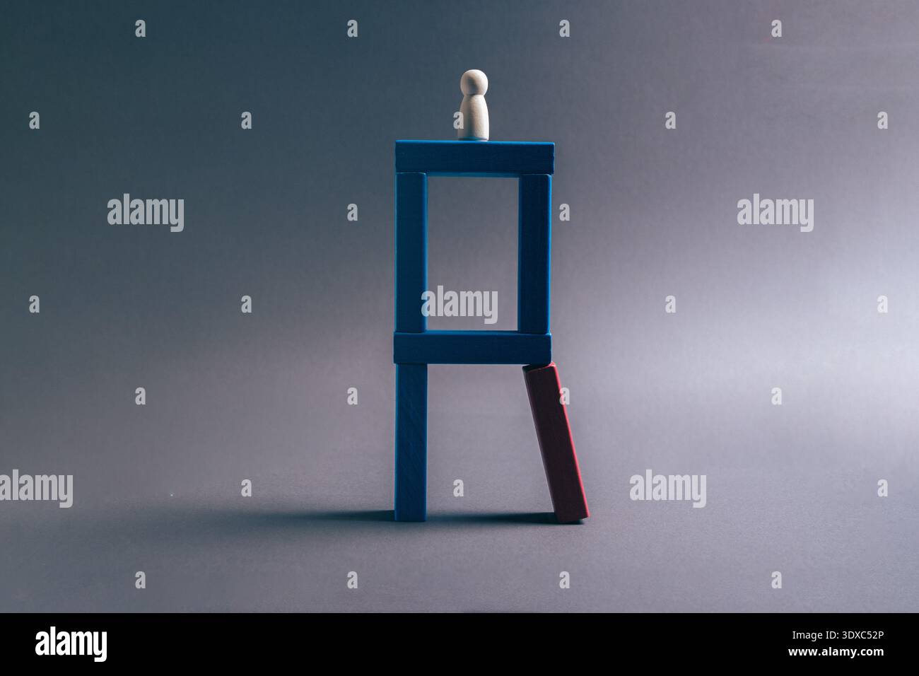 Structural Instability Sign Conceptual image of a fragile structure supported by a weak element ...