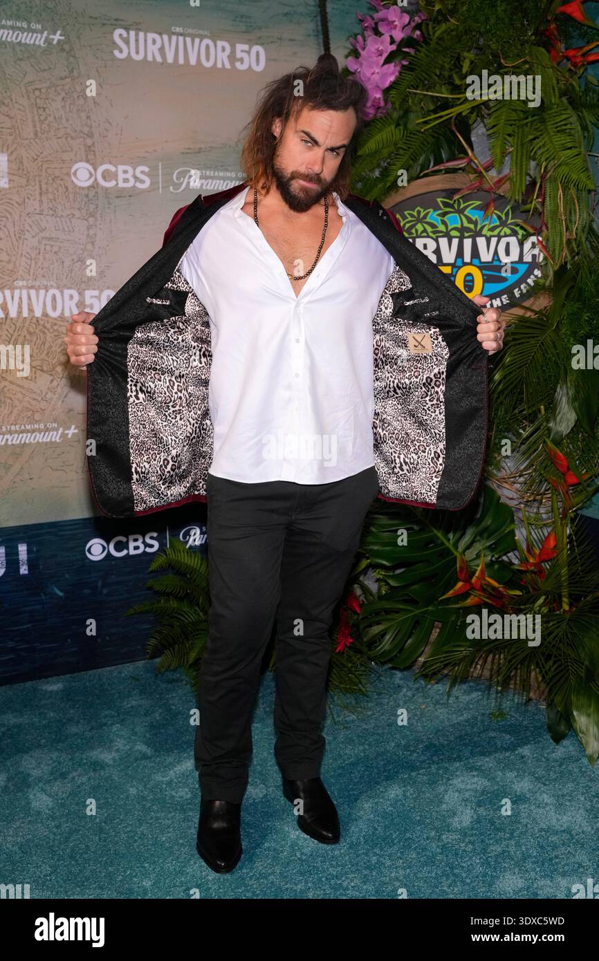 Jonathan Young attends the premiere of "Survivor" season 50 on Tuesday ...