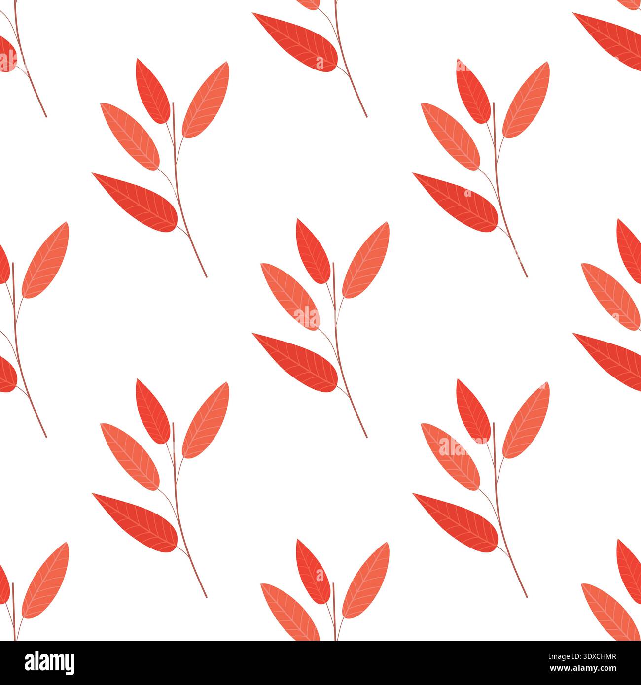 seamless botanical simple pattern with bright plants Stock Vector