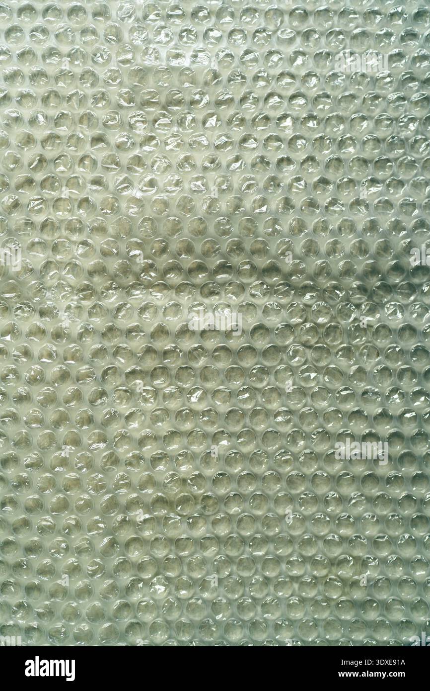 Clear Plastic Bubble Wrap Texture for Protection and Packaging Background Stock Photo