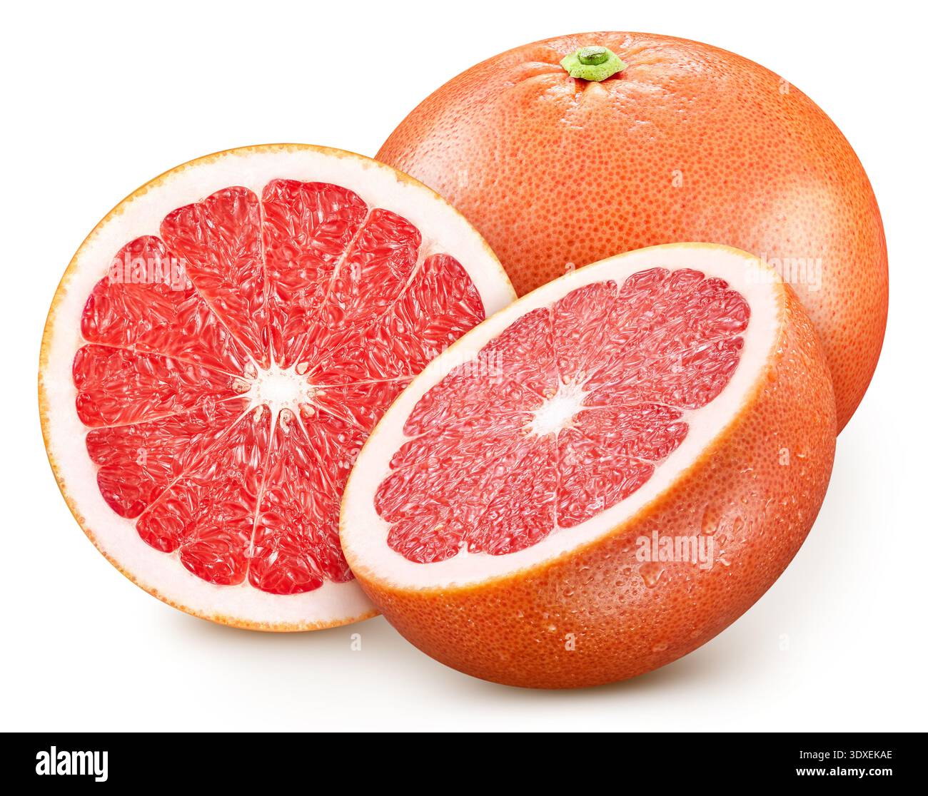 Grapefruit isolated on white background. Fresh grapefruit on white background with clipping path Stock Photo