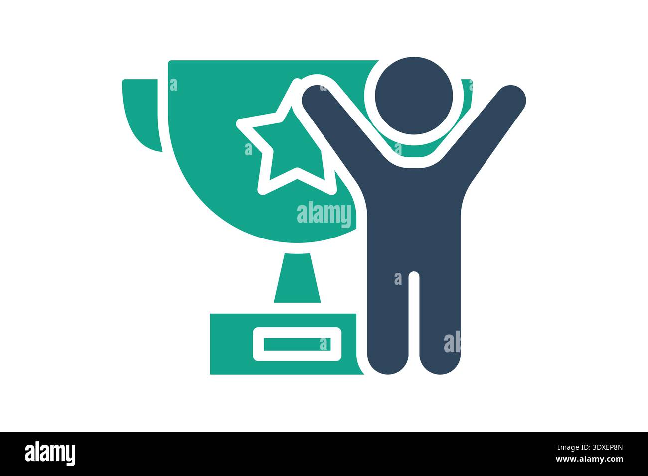 Trophy solid icon. Icon related to winner. success elements vector illustration Stock Vector