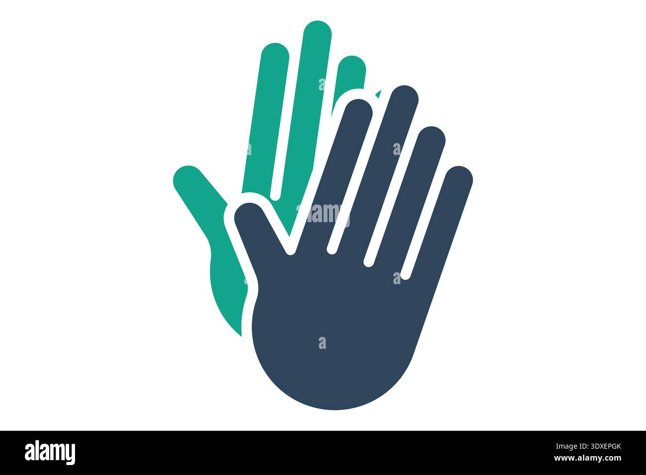 High five solid icon. Icon related to celebrate. success elements vector illustration Stock Vector