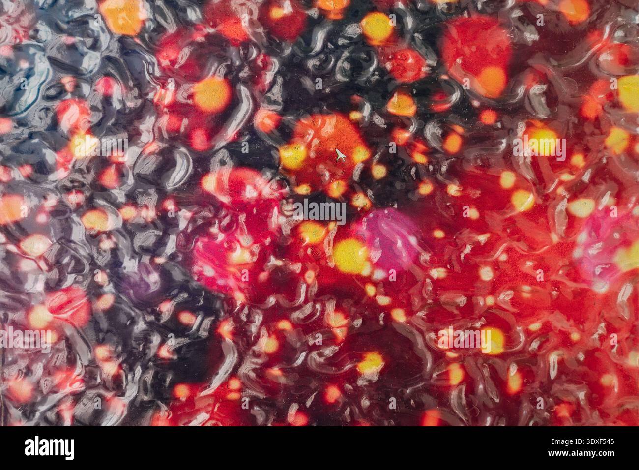 Abstract red and black texture with liquid bubbles Stock Photo