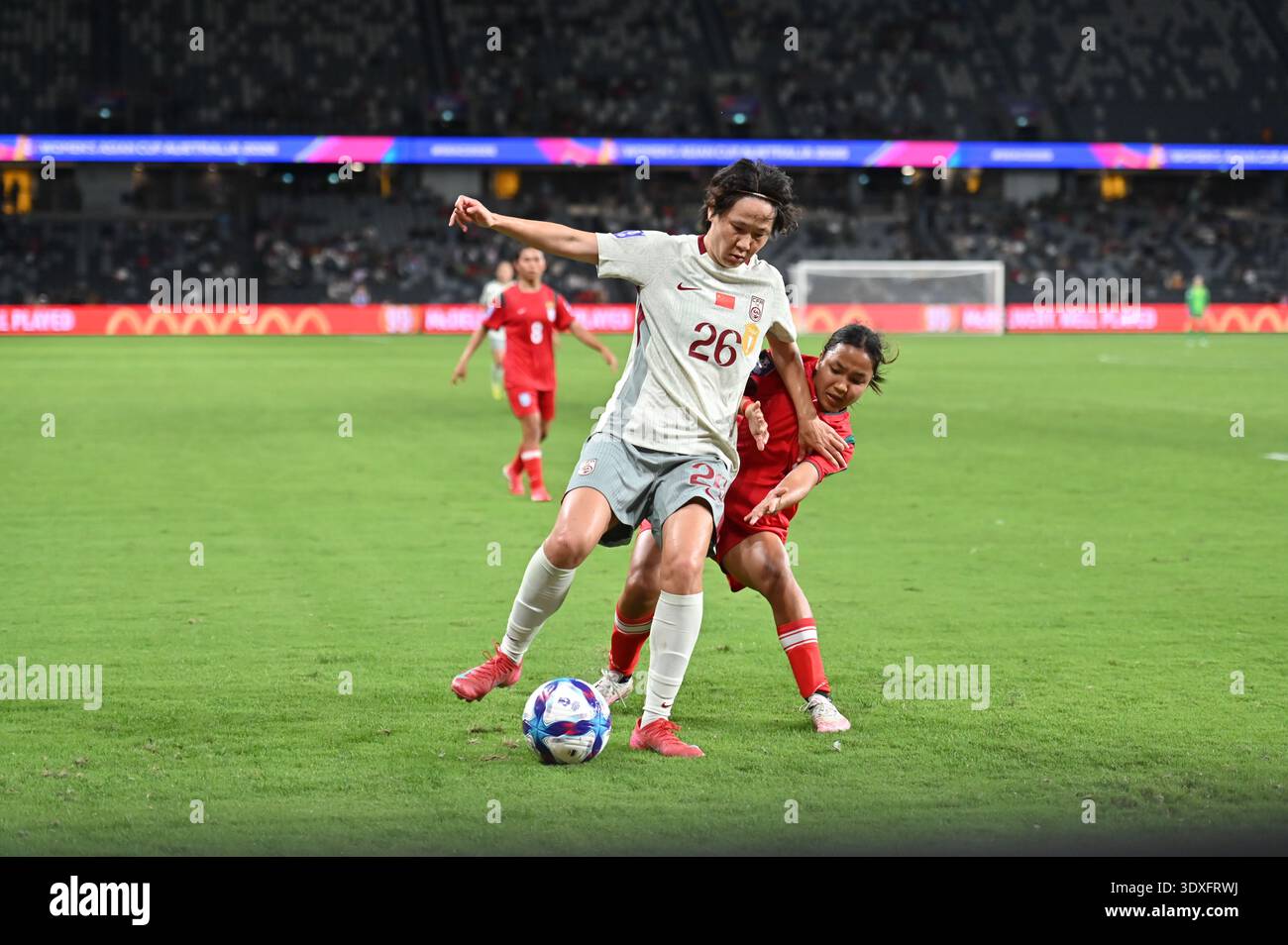 Chine Rani Rani Sydney, Australia. 3 March 2026, China's Lyu fending off Bangladesh's ...