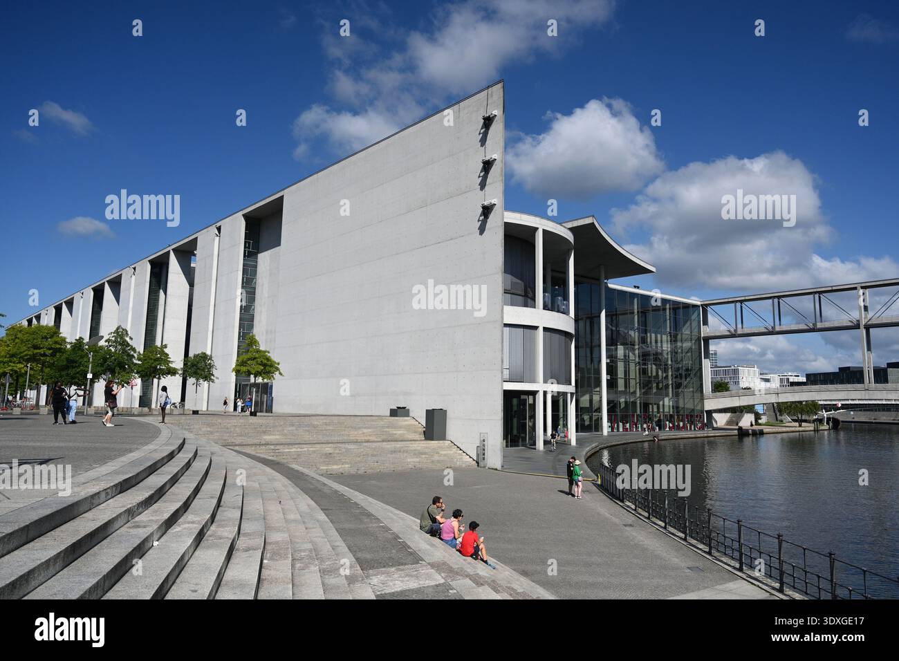 Berlin, Germany - August 3, 2024: People near the Paul Loebe Building in Berlin. Stock Photo