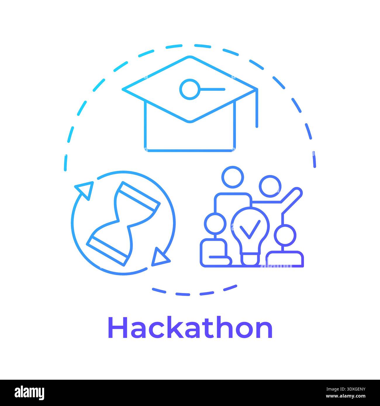 Hackathon blue gradient concept icon Stock Vector