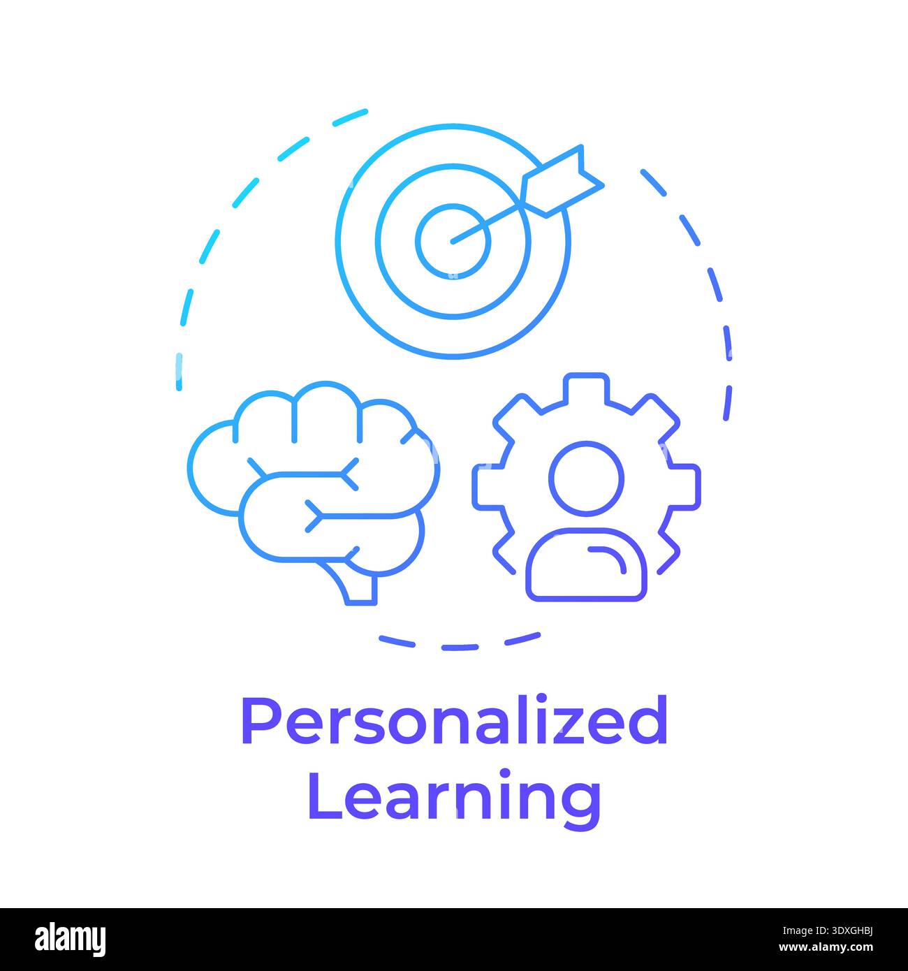 Personalized learning blue gradient concept icon Stock Vector