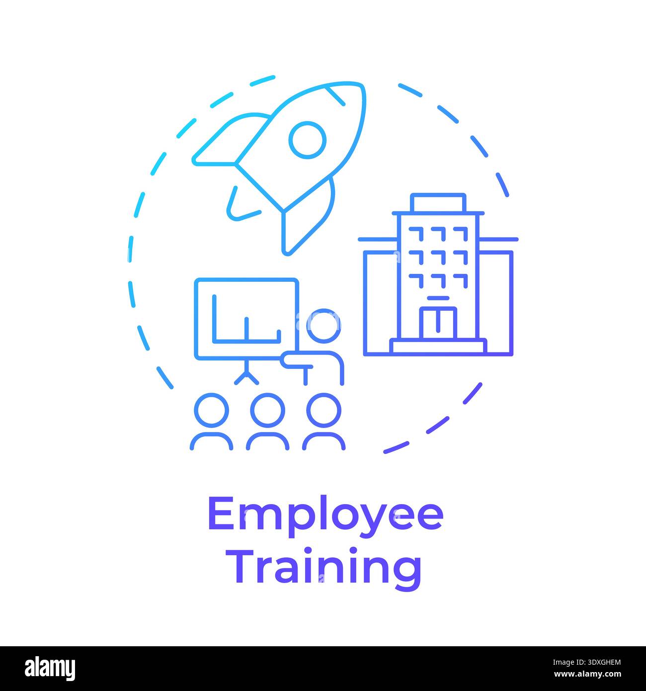 Employee training blue gradient concept icon Stock Vector