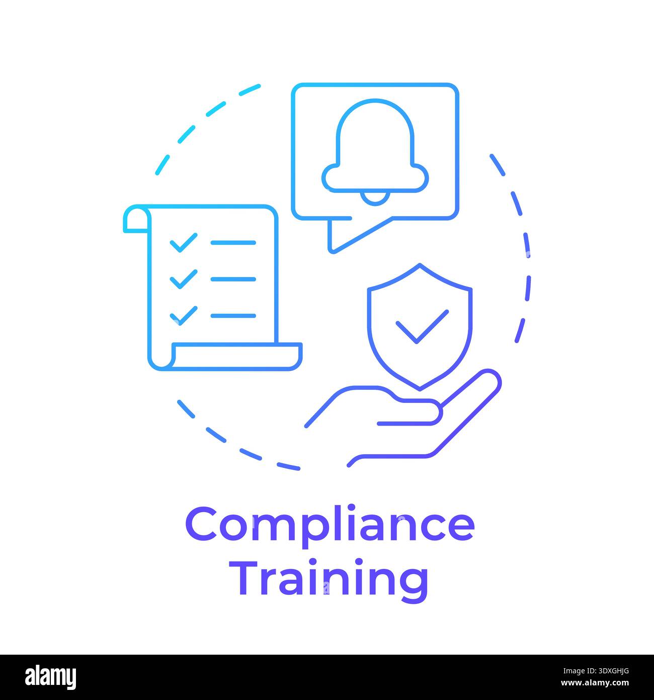 Compliance training blue gradient concept icon Stock Vector