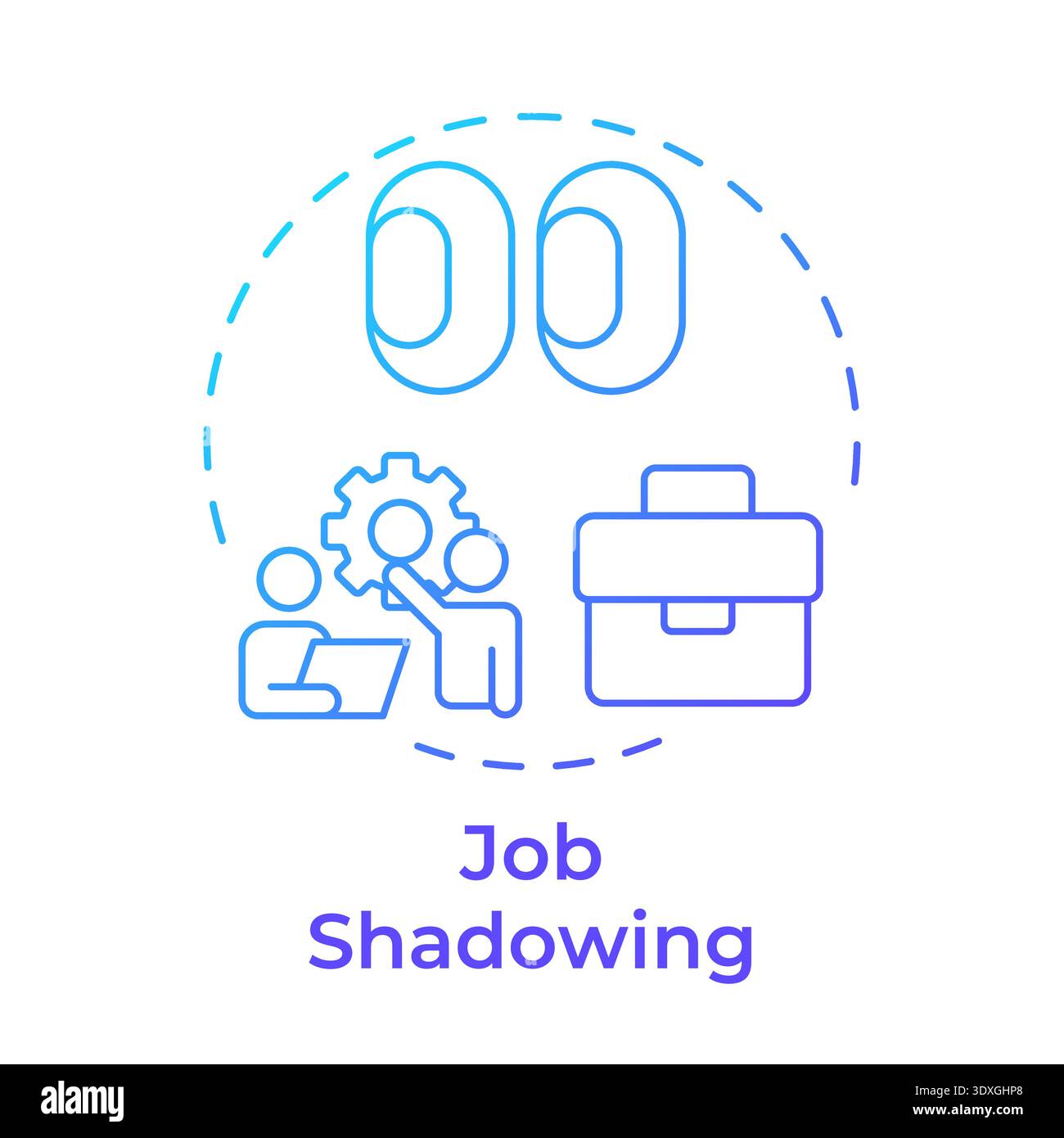 Job shadowing blue gradient concept icon Stock Vector