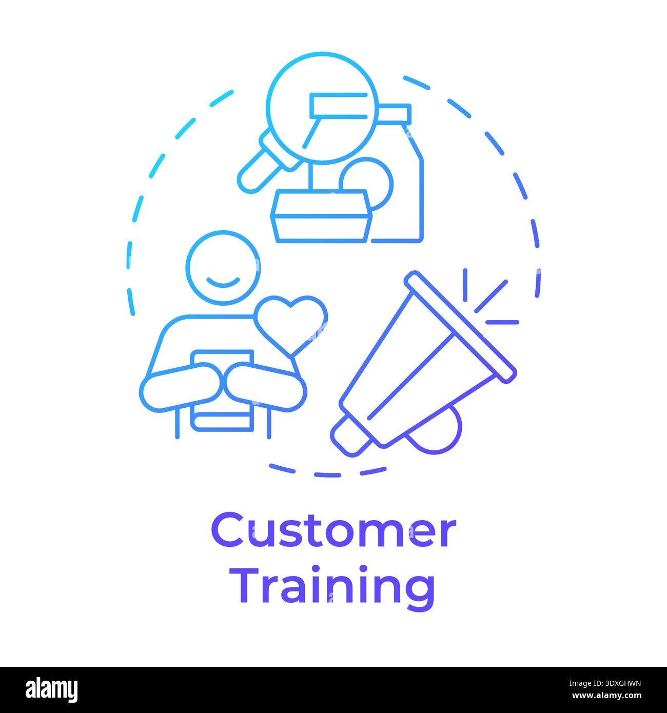Customer training blue gradient concept icon Stock Vector