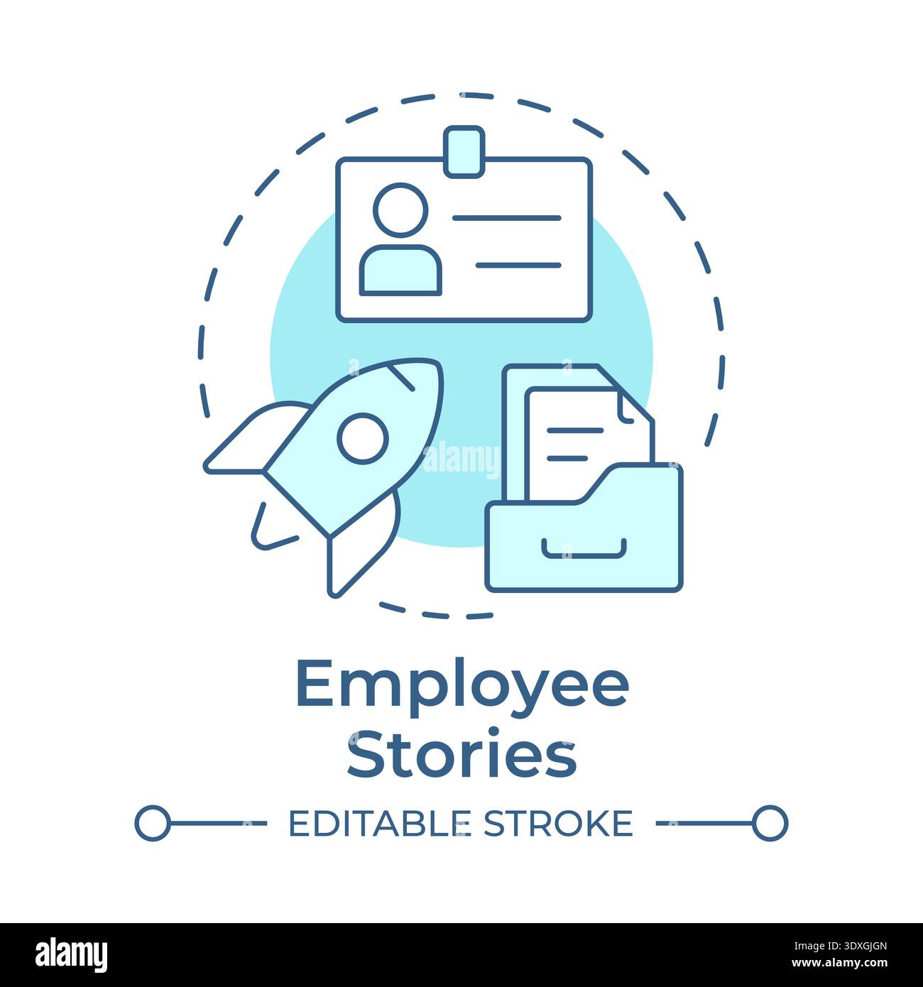 Employee stories soft blue concept icon Stock Vector