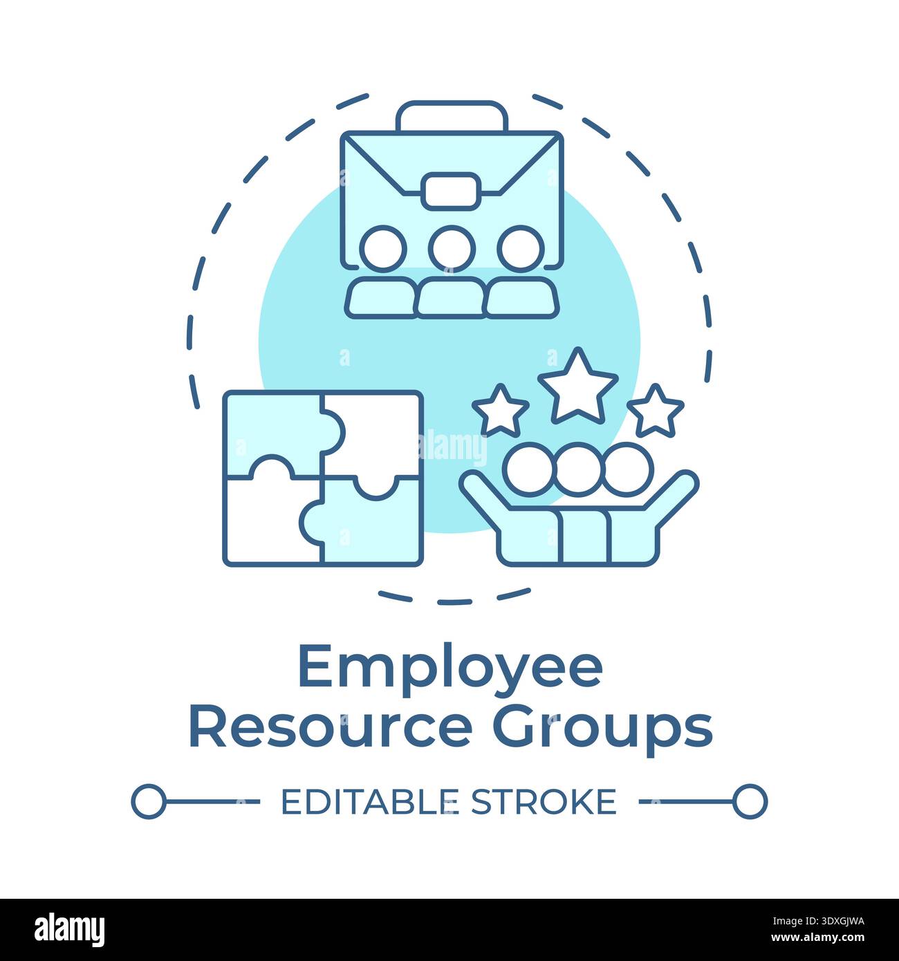 Employee resource groups soft blue concept icon Stock Vector
