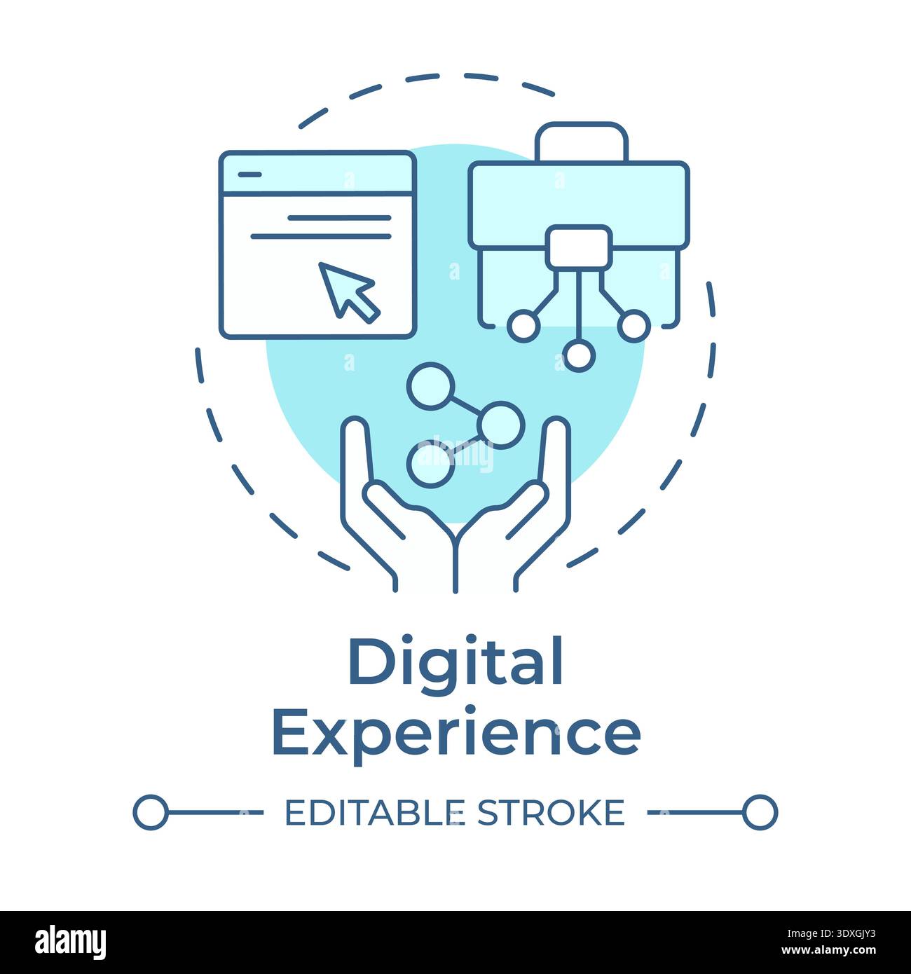 Digital experience soft blue concept icon Stock Vector