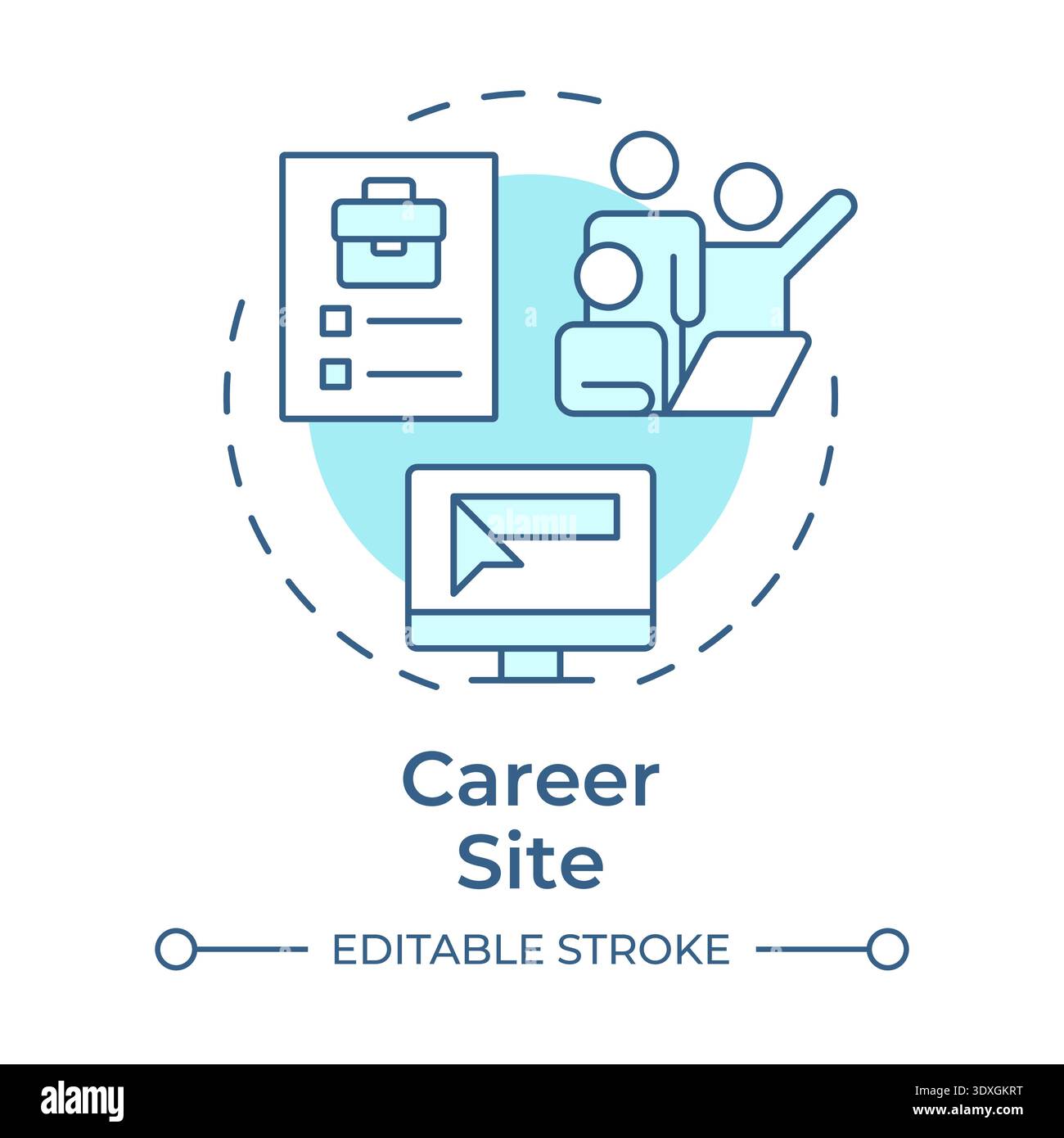 Career site soft blue concept icon Stock Vector