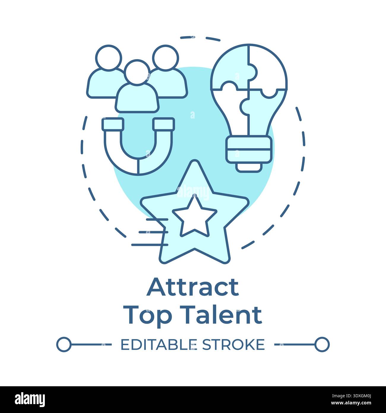 Attract top talent soft blue concept icon Stock Vector