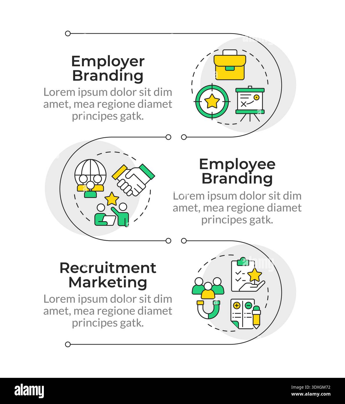 Employer branding infographic vertical sequence Stock Vector