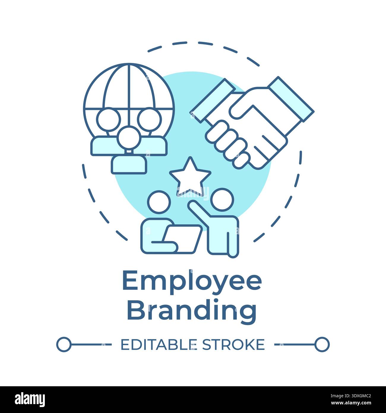 Employee branding soft blue concept icon Stock Vector