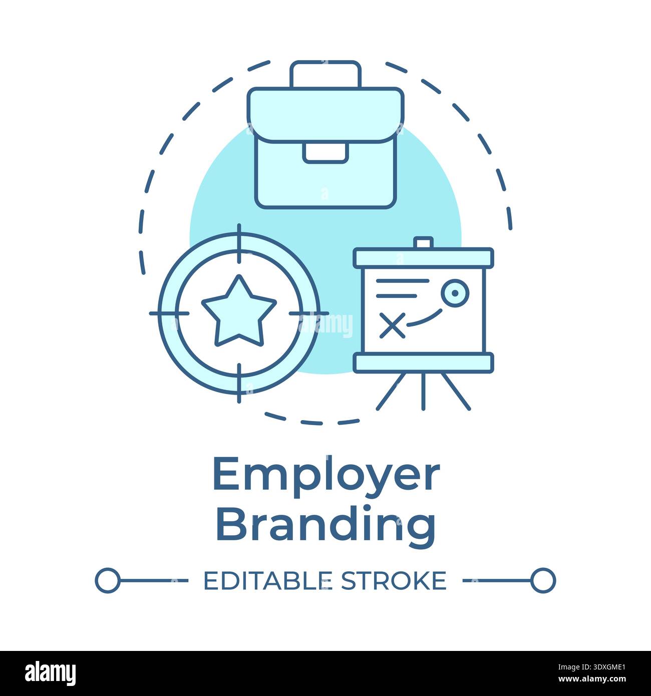 Employer branding soft blue concept icon Stock Vector