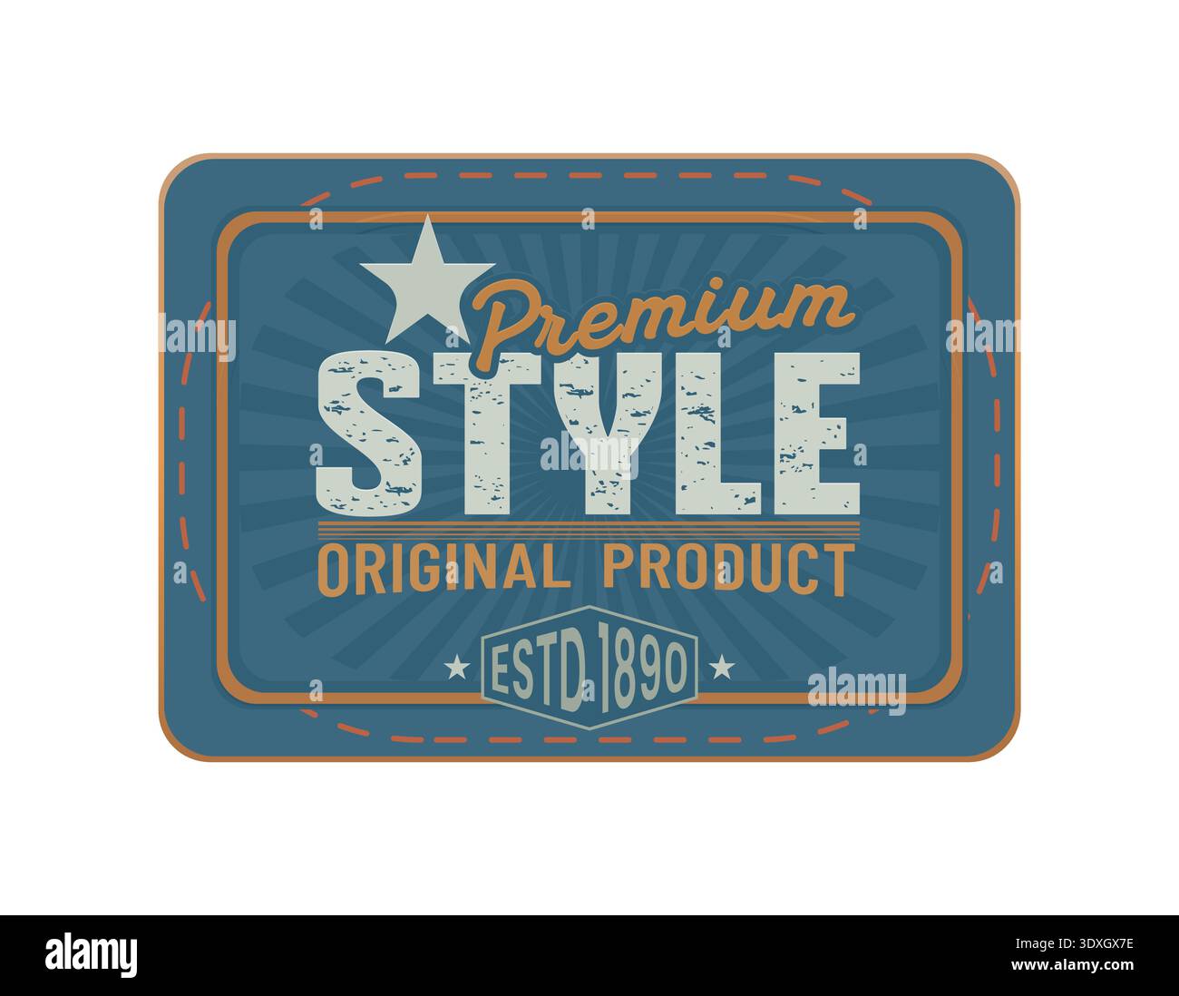 Denim jeans blue square leather patch or label Stock Vector