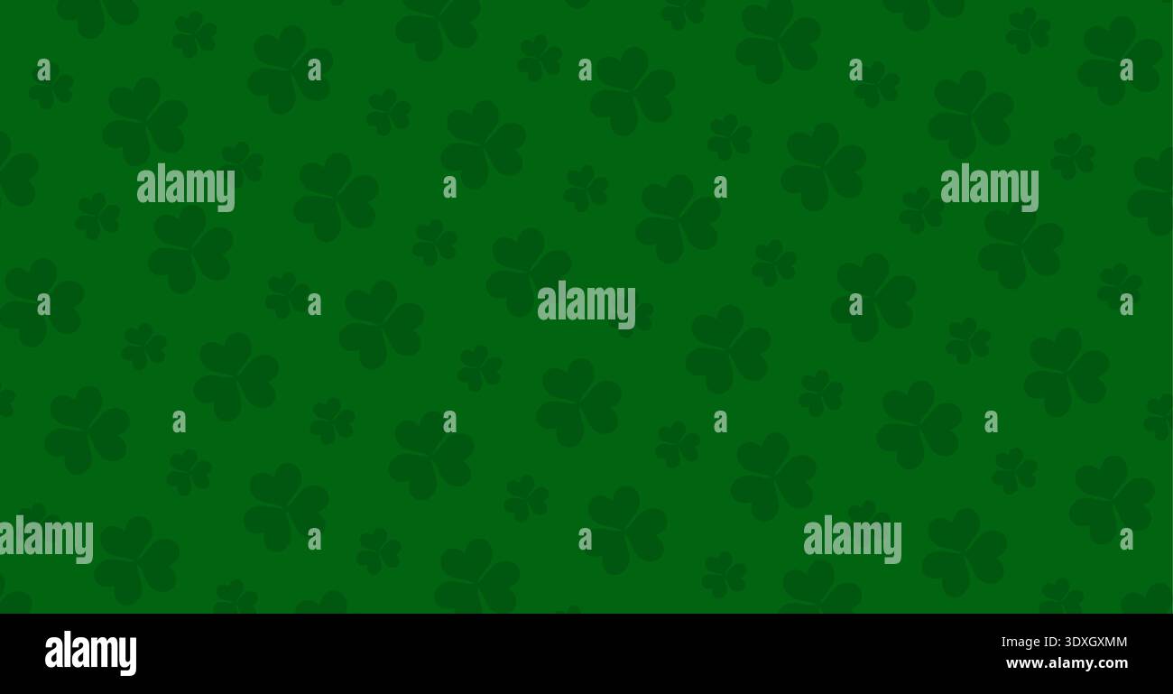 Green shamrock clover leaves background pattern Stock Vector