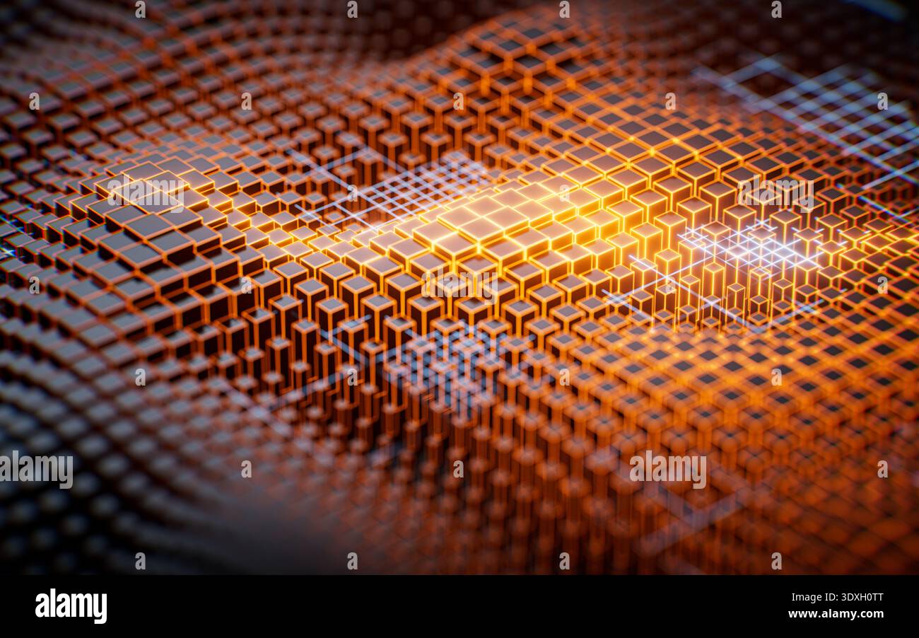 Abstract cube board background, 3d rendering. 3D illustration. Stock Photo