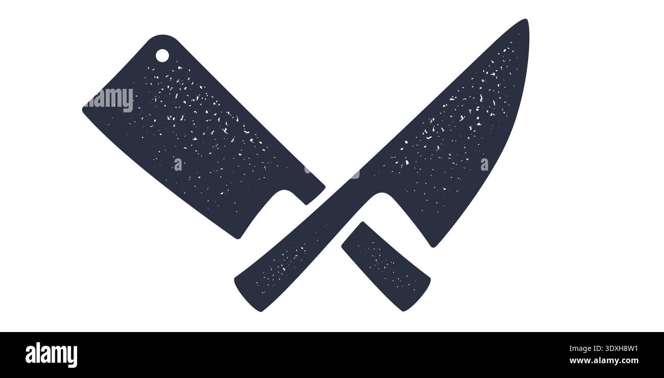 Professional butcher knife, meat cleaver Stock Vector
