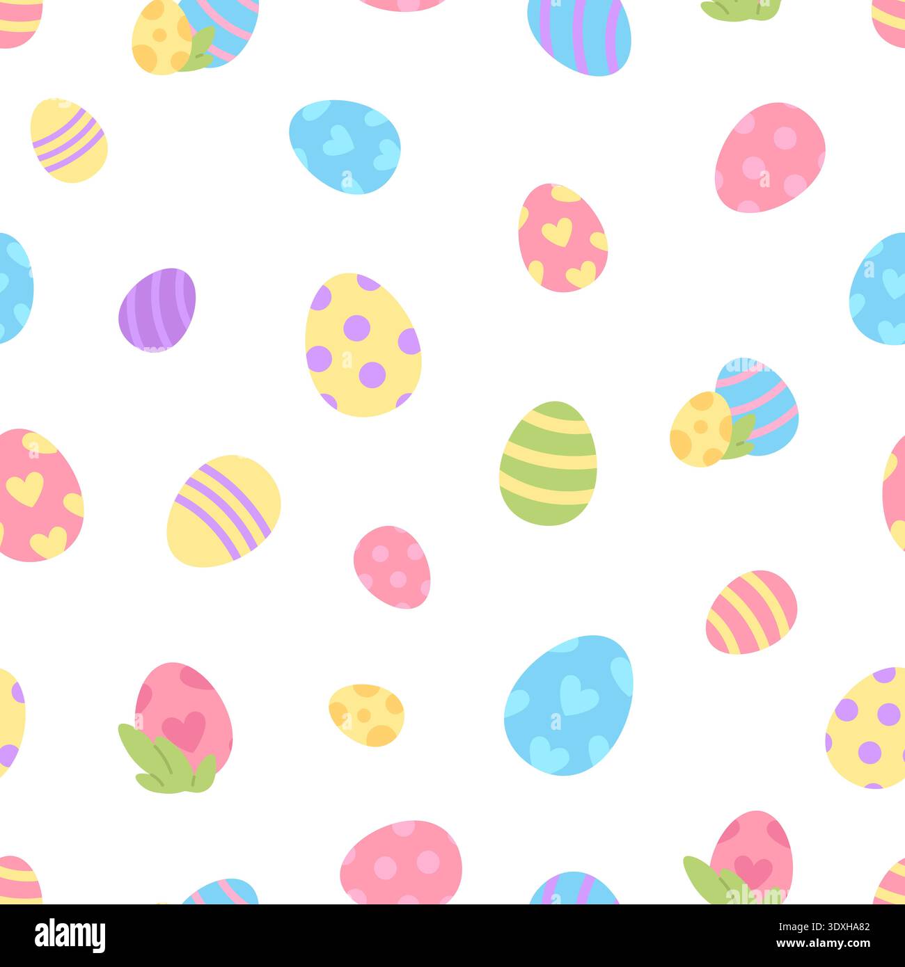 Colored decorative eggs seamless pattern. Easter symbols print for fabric, textile, wrapping, wallpaper. Spring festive elements, bright egg, vector Stock Vector